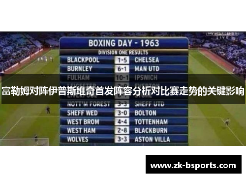富勒姆对阵伊普斯维奇首发阵容分析对比赛走势的关键影响