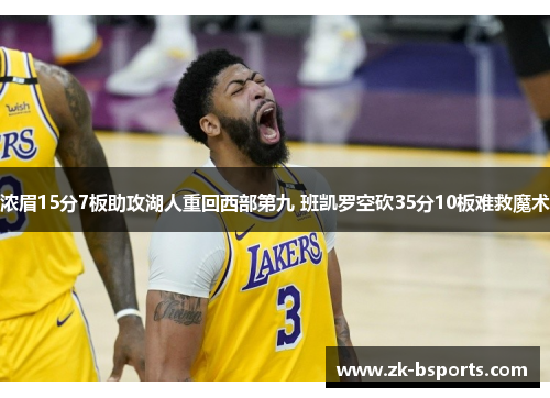 浓眉15分7板助攻湖人重回西部第九 班凯罗空砍35分10板难救魔术