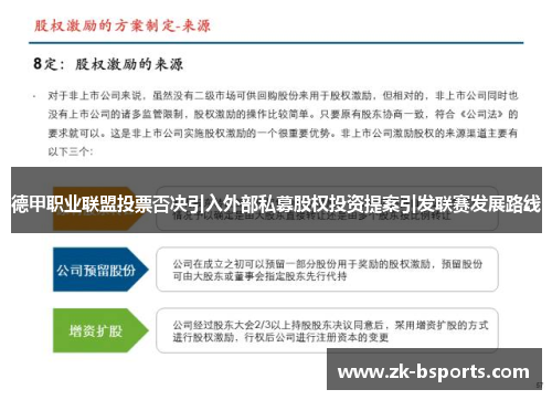 德甲职业联盟投票否决引入外部私募股权投资提案引发联赛发展路线 德甲职业联盟投票否决引入外部私募股权投资提案引发联赛发展路线